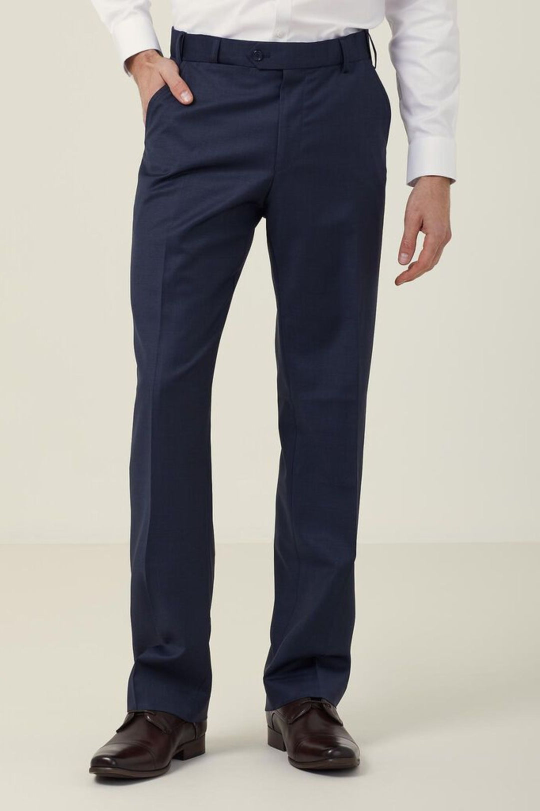 Men's Sharkskin Flat Front Pant - BLN - CATCEC