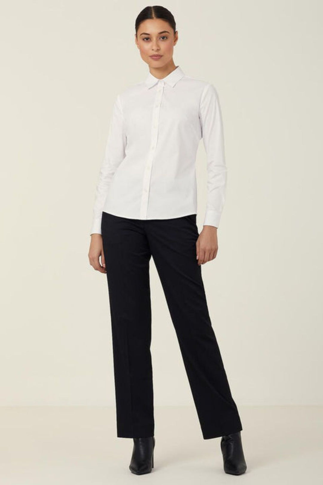 Ladies Avignon Stretch Poplin Long Sleeve Slim Shirt - CATUKU