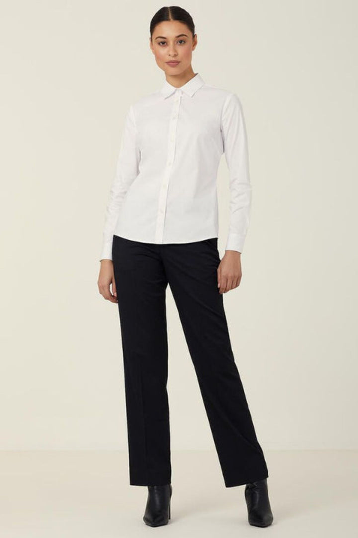 Ladies Avignon Stretch Poplin Long Sleeve Slim Shirt - CATUKU