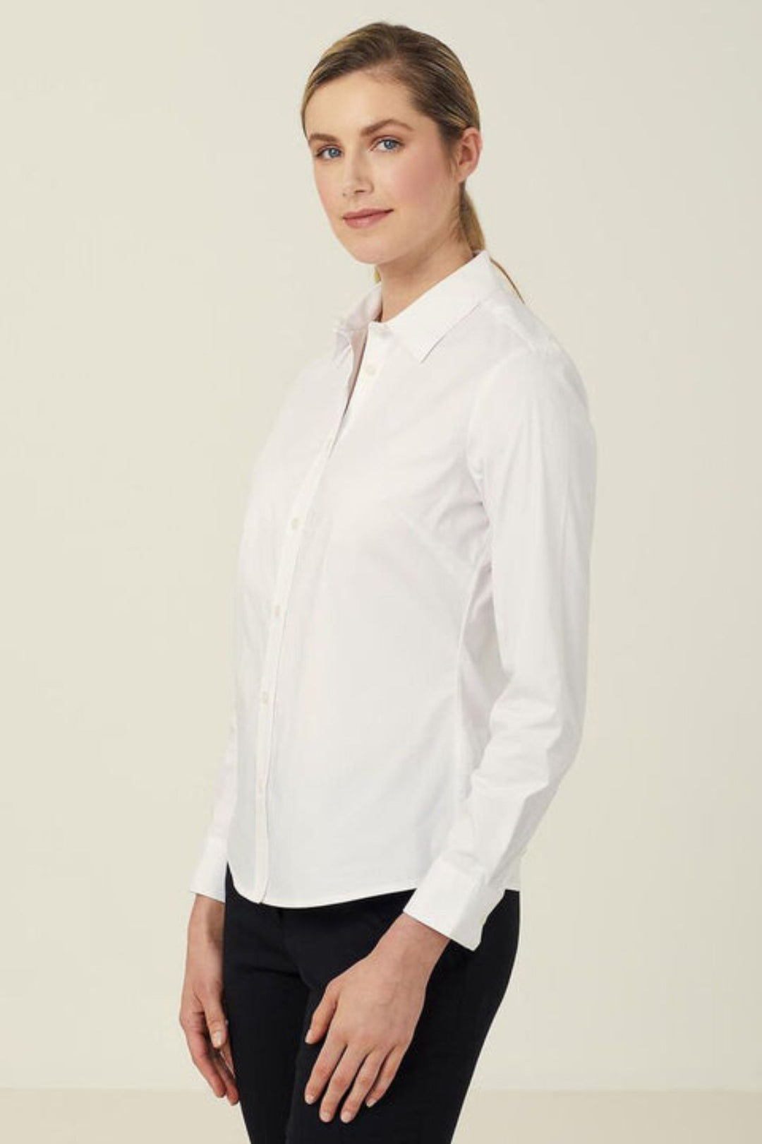 Ladies Avignon Stretch Poplin Long Sleeve Slim Shirt - CATUKU