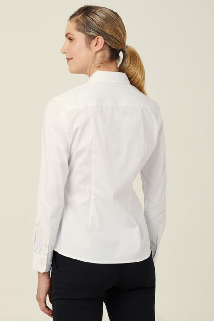 Ladies Avignon Stretch Poplin Long Sleeve Slim Shirt - CATUKU