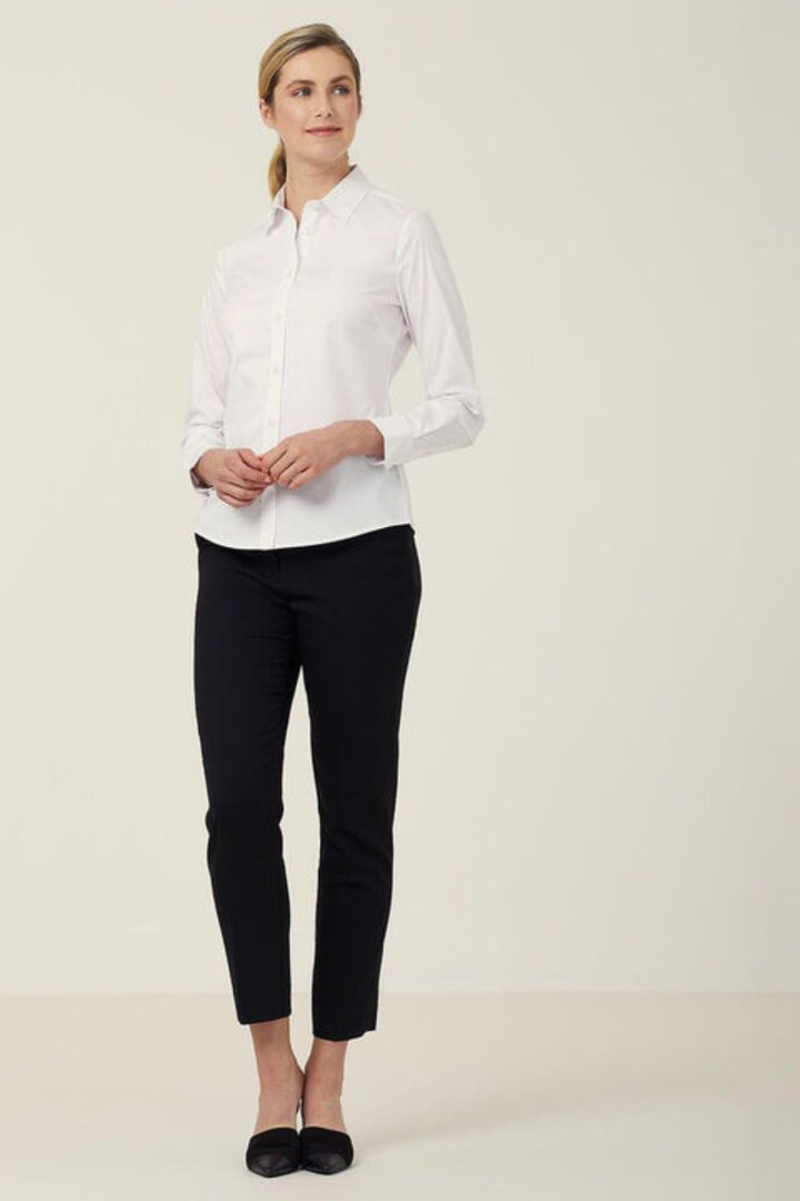 Ladies Avignon Stretch Poplin Long Sleeve Slim Shirt - CATUKU