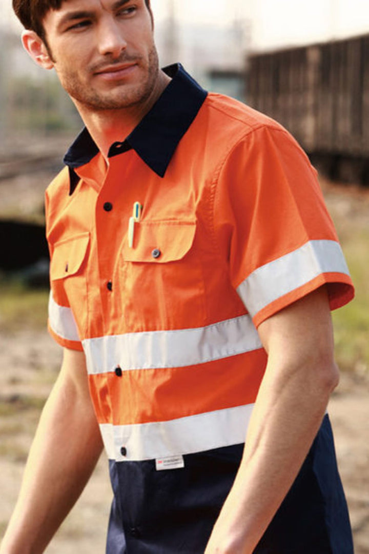 Hi Vis Short Sleeve Shirt with Reflective Tape SS1231