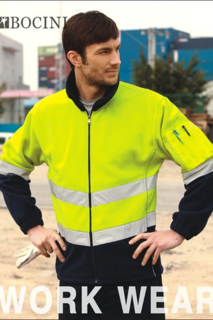 Hi Vis Polar Fleece Jacket with Reflective Tape SJ1239