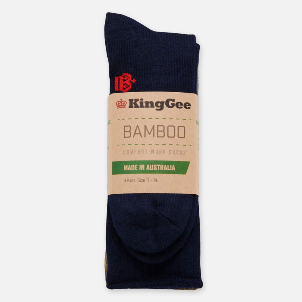 Men’s Bamboo Crew Work Socks - Mixed 3 Pack - K09271