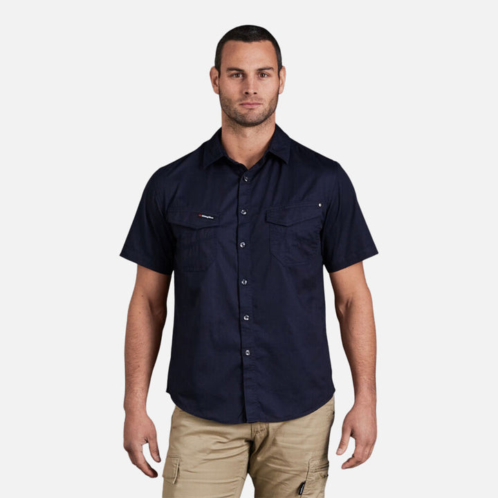 Tradies Lightweight Cotton Drill Short Sleeve Work Shirt - K14355