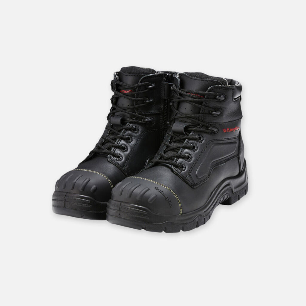 Phoenix Zip/Lace Safety Work Boots With Scuff Cap - K27890 (Black)