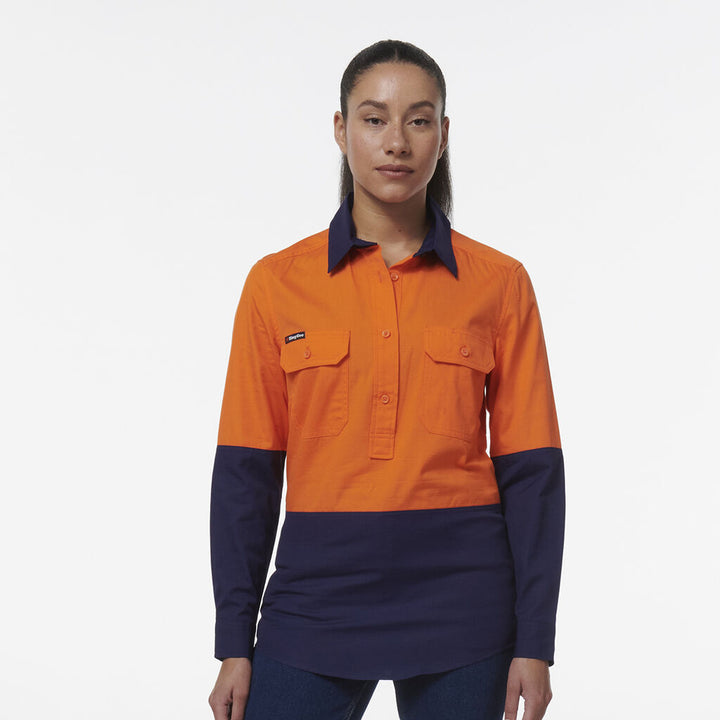 Womens Workcool Vented Closed Front Spliced Shirt - K44211