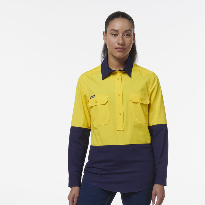 Womens Workcool Vented Closed Front Spliced Shirt - K44211