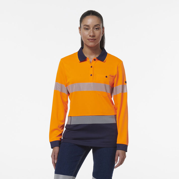 Womens Workcool Hyperfreeze Spliced Long Sleeve Polo With Segmented Tape - K44223