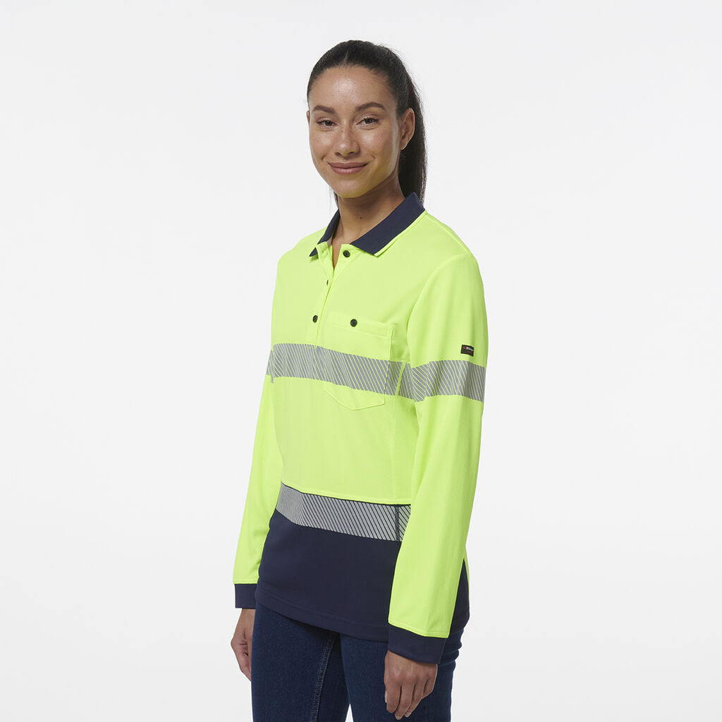 Womens Workcool Hyperfreeze Spliced Long Sleeve Polo With Segmented Tape - K44223