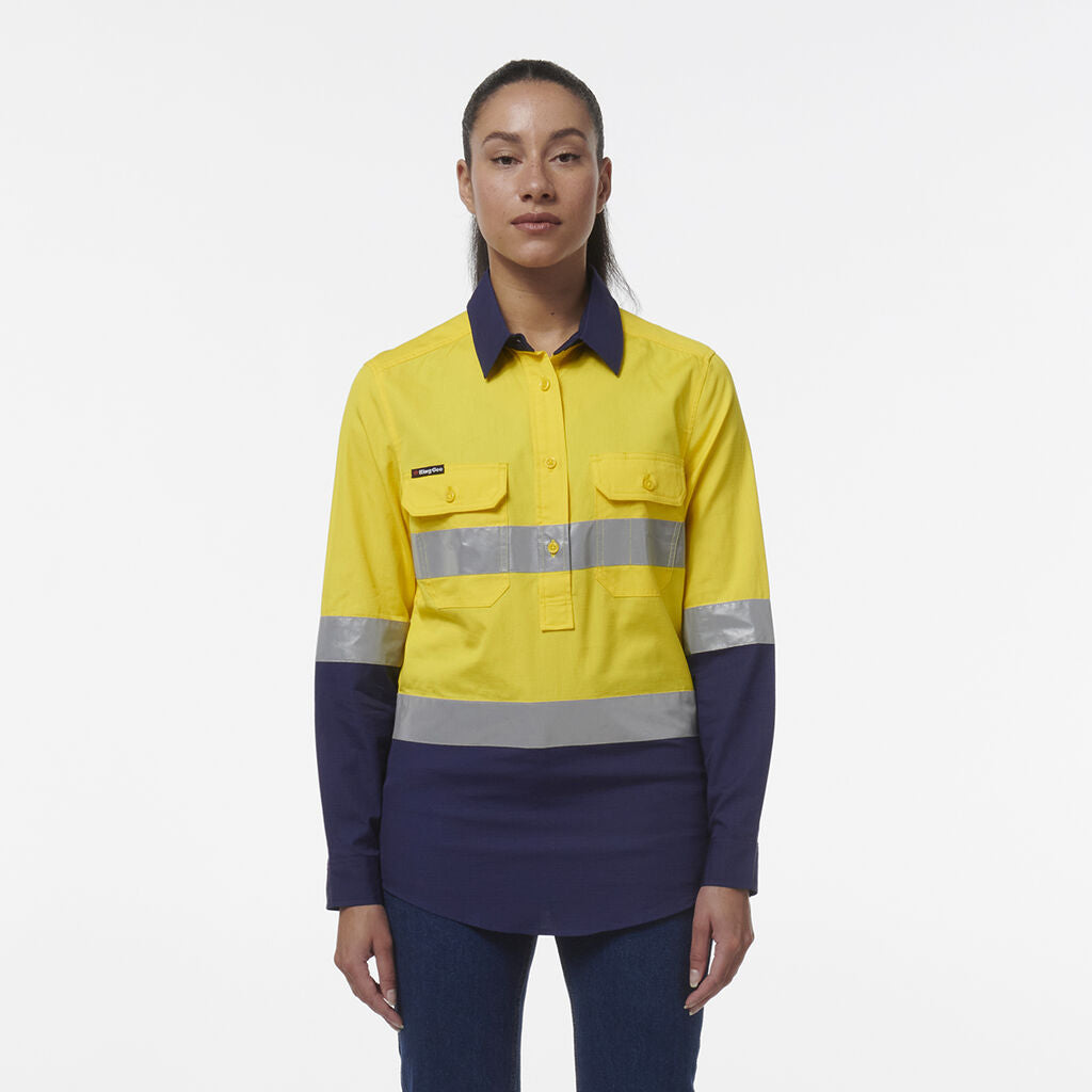 Womens Workcool Vented Closed Front Reflective Shirt - K44230