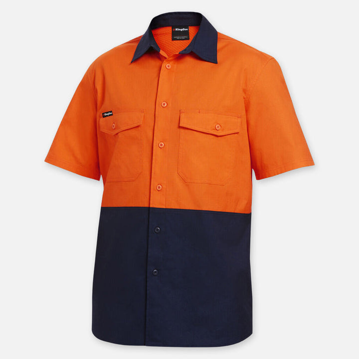 Workcool 2 Hi-Vis Two Tone Short Sleeve Drill Work Shirt - K54875