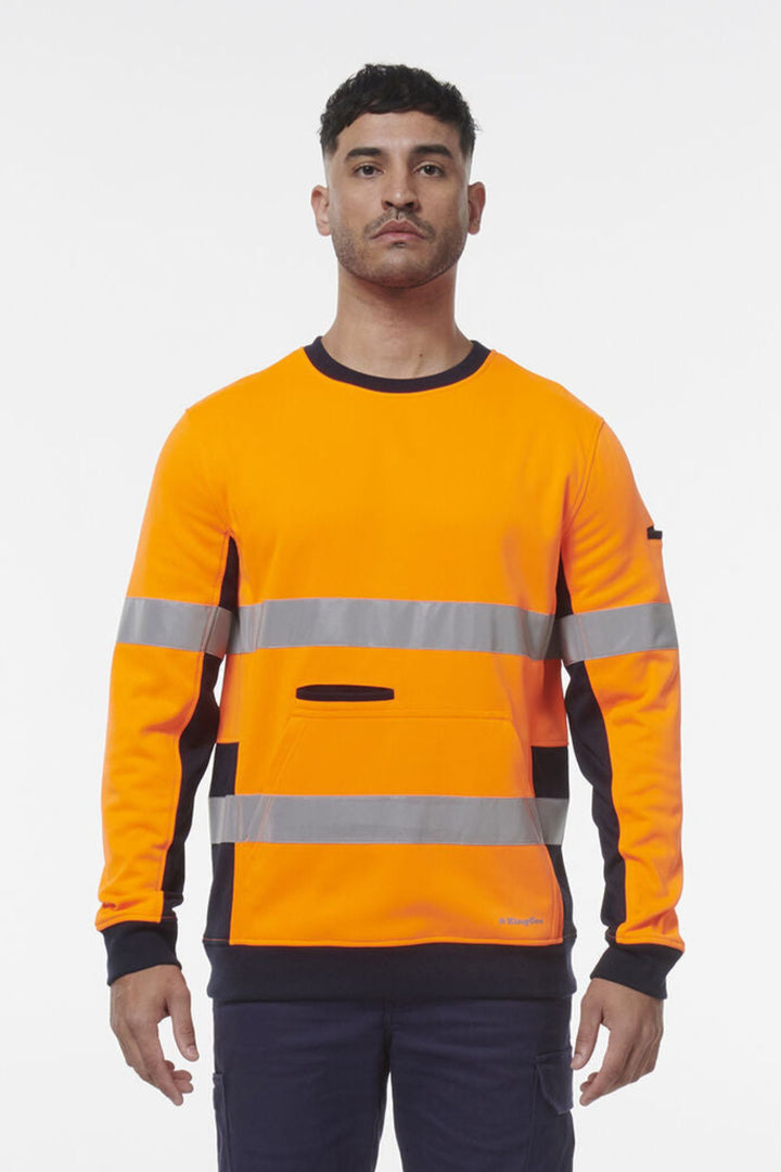 Reflective Spliced Crew Neck Fleece - K55058