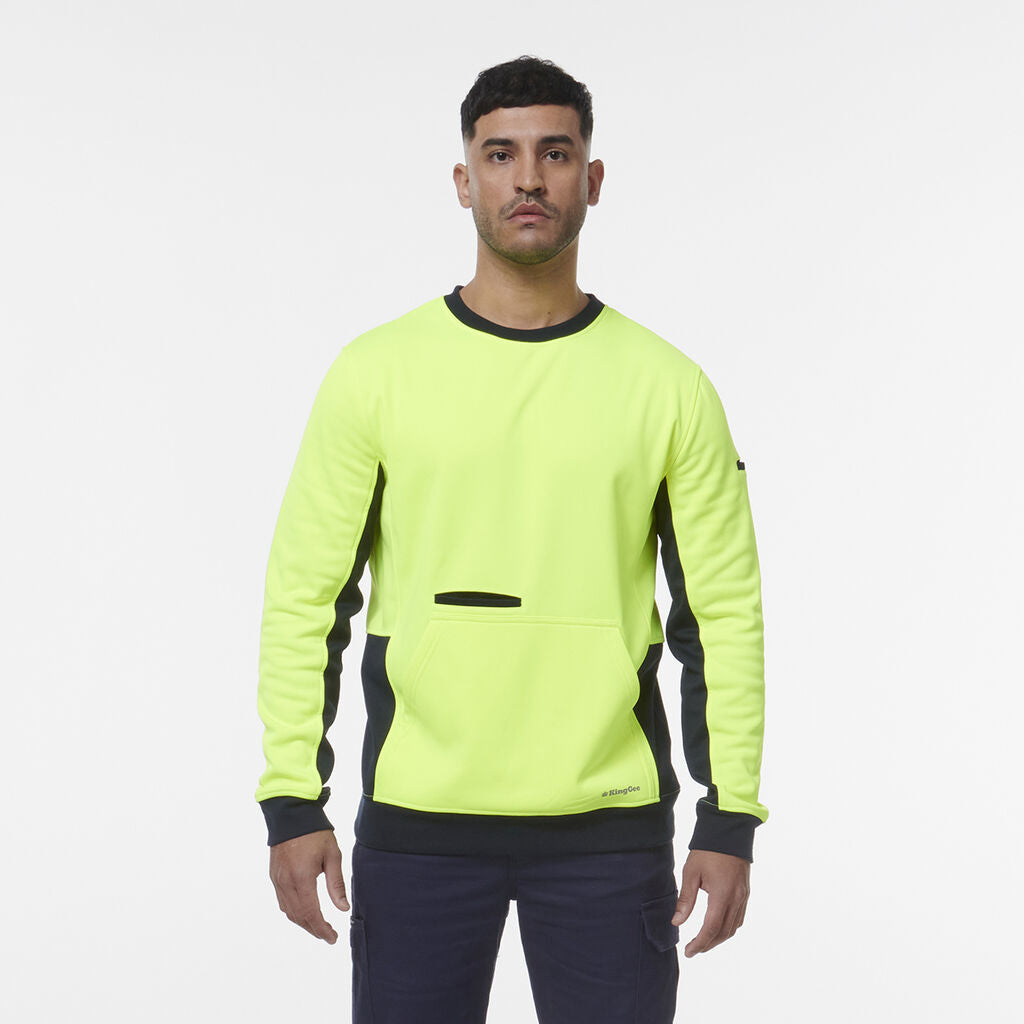 Hi Vis Spliced Crew Neck Fleece - K55062