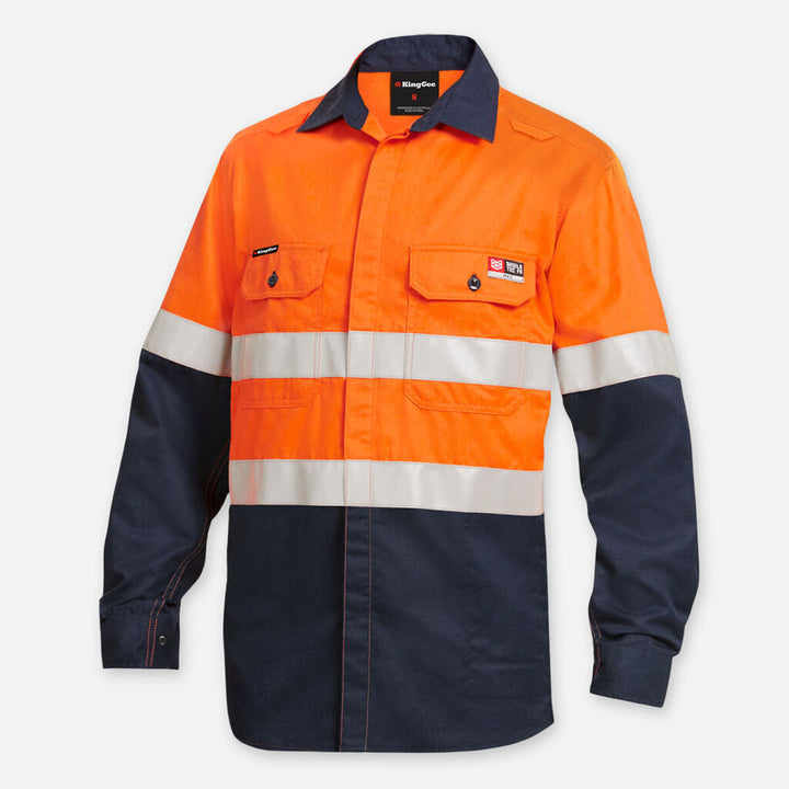 Shieldtec Lenzing FR Hi-Vis Spliced Open Front Taped Shirt -  K84000