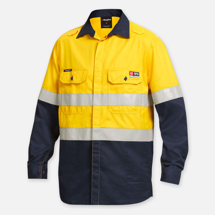 Shieldtec Lenzing FR Hi-Vis Spliced Open Front Taped Shirt -  K84000