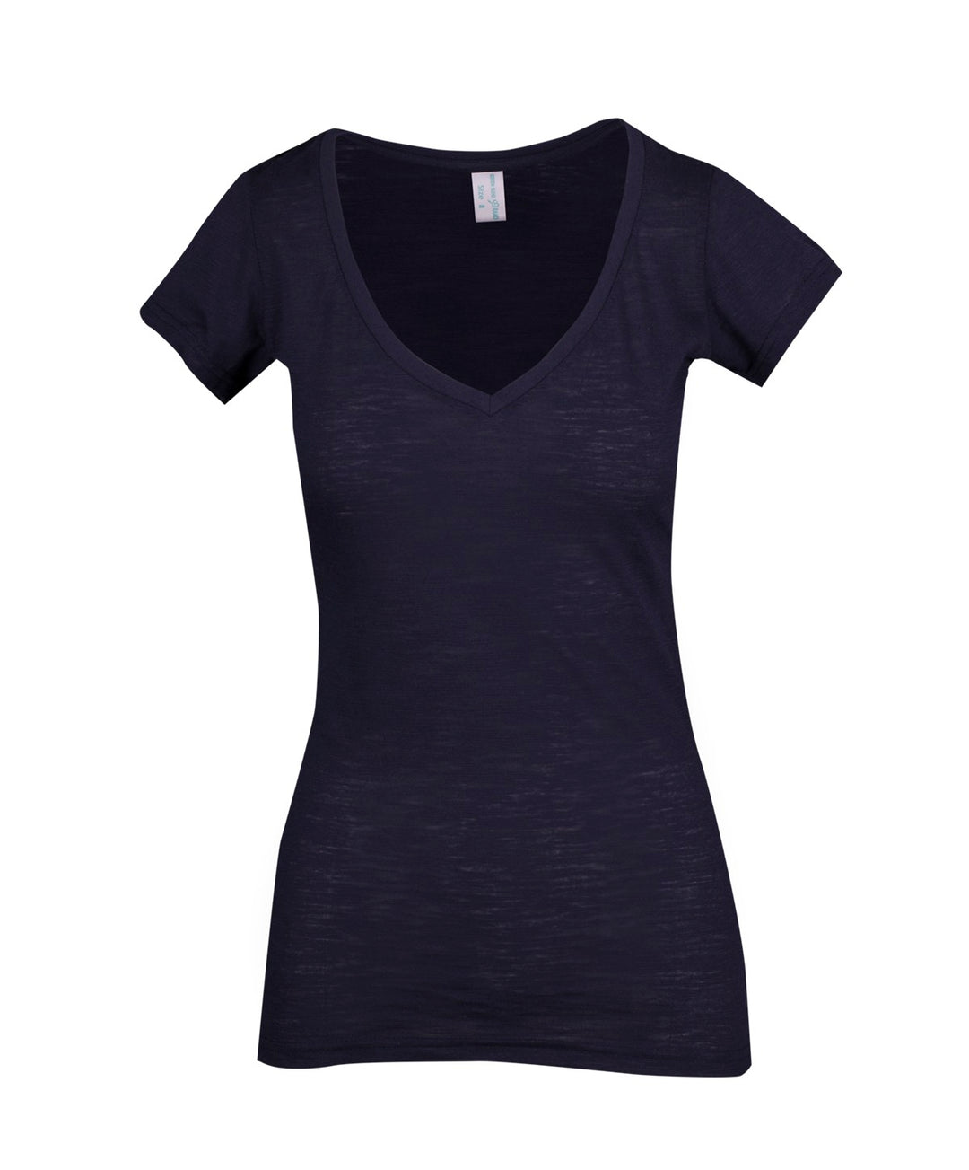 Women's Raw Cotton Wave V Neck Tshirt - T918LD