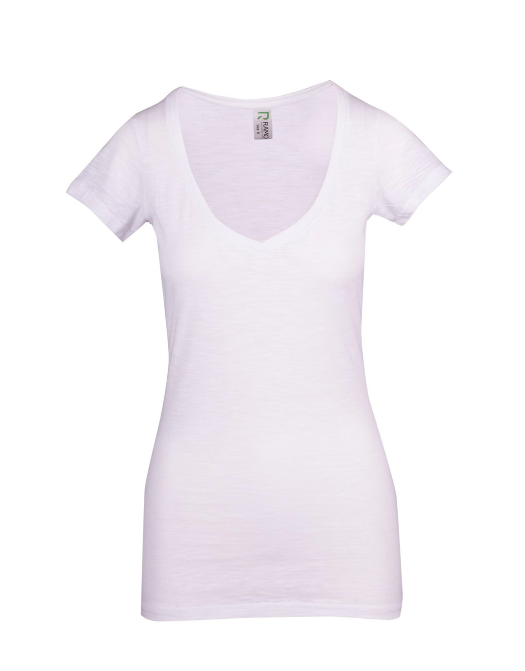 Women's Raw Cotton Wave V Neck Tshirt - T918LD