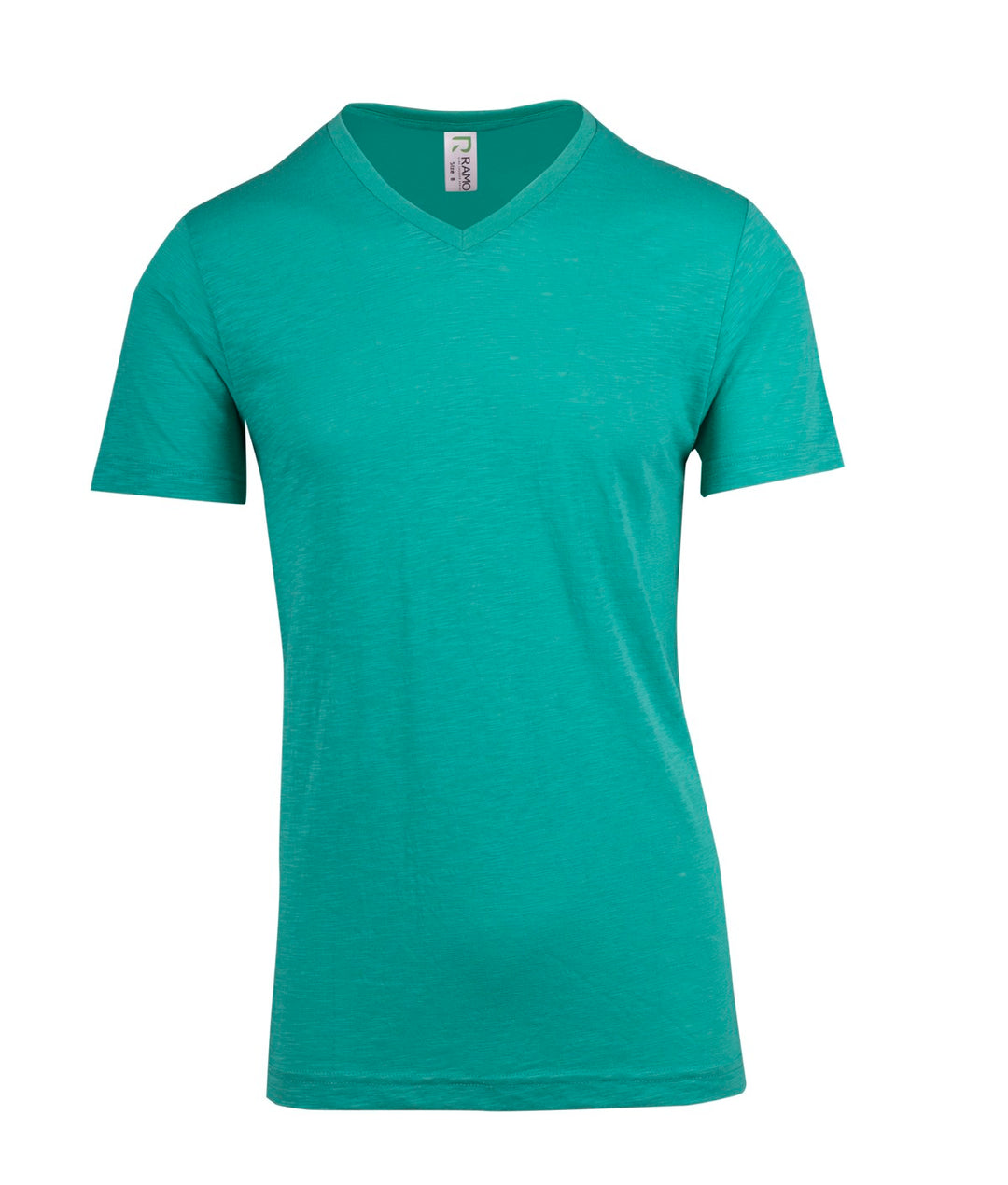 Men's/Unisex Raw Cotton Wave V Neck T-shirt - T918TV