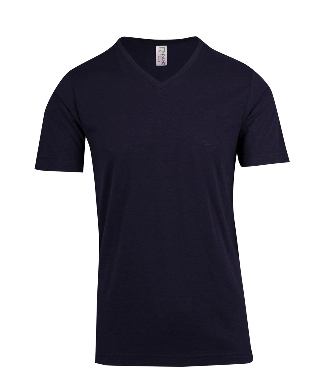 Men's/Unisex Raw Cotton Wave V Neck T-shirt - T918TV