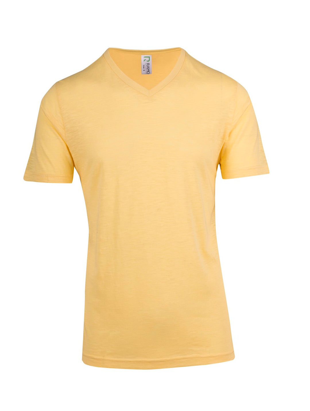 Men's/Unisex Raw Cotton Wave V Neck T-shirt - T918TV