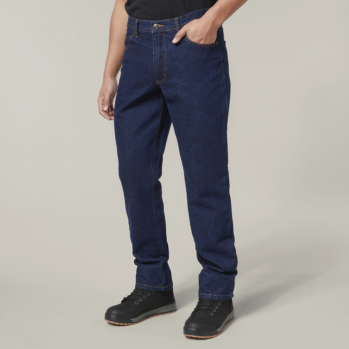 Heavy Duty Washed Denim Work Jeans - Y03514