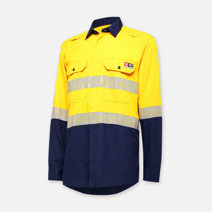 Shieldtec Lenzing FR Hi Vis 2TONE Open Front Taped Shirt - Y04370