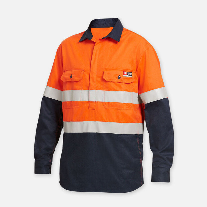 Shieldtec FR Hi Vis 2 Tone Closed Front Taped Shirt - Y04550