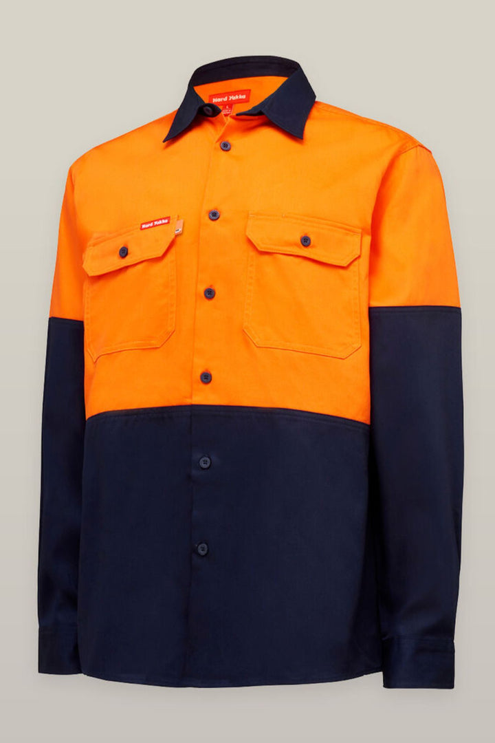 Core Hi-Vis Long Sleeve Heavyweight Cotton Drill Shirt - Y04605