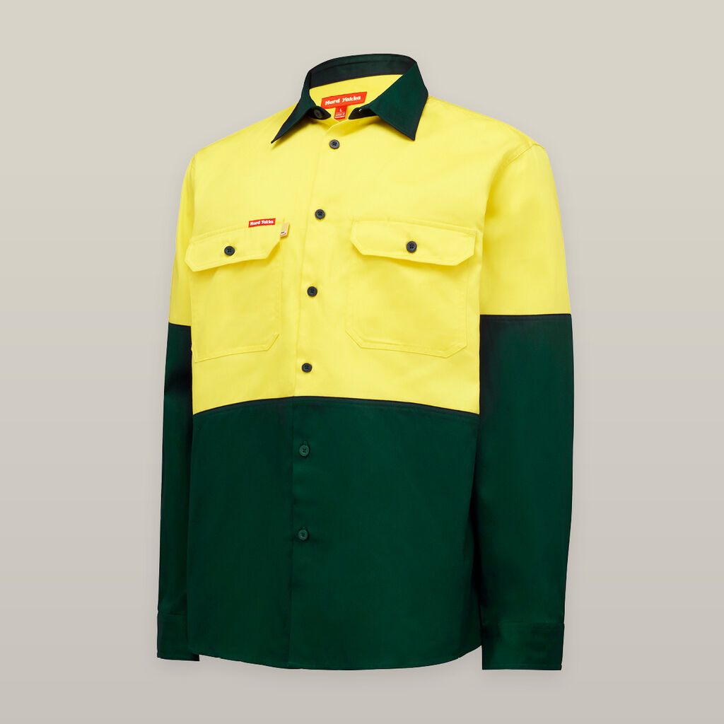 Core Hi-Vis Long Sleeve Heavyweight Cotton Drill Shirt - Y04605