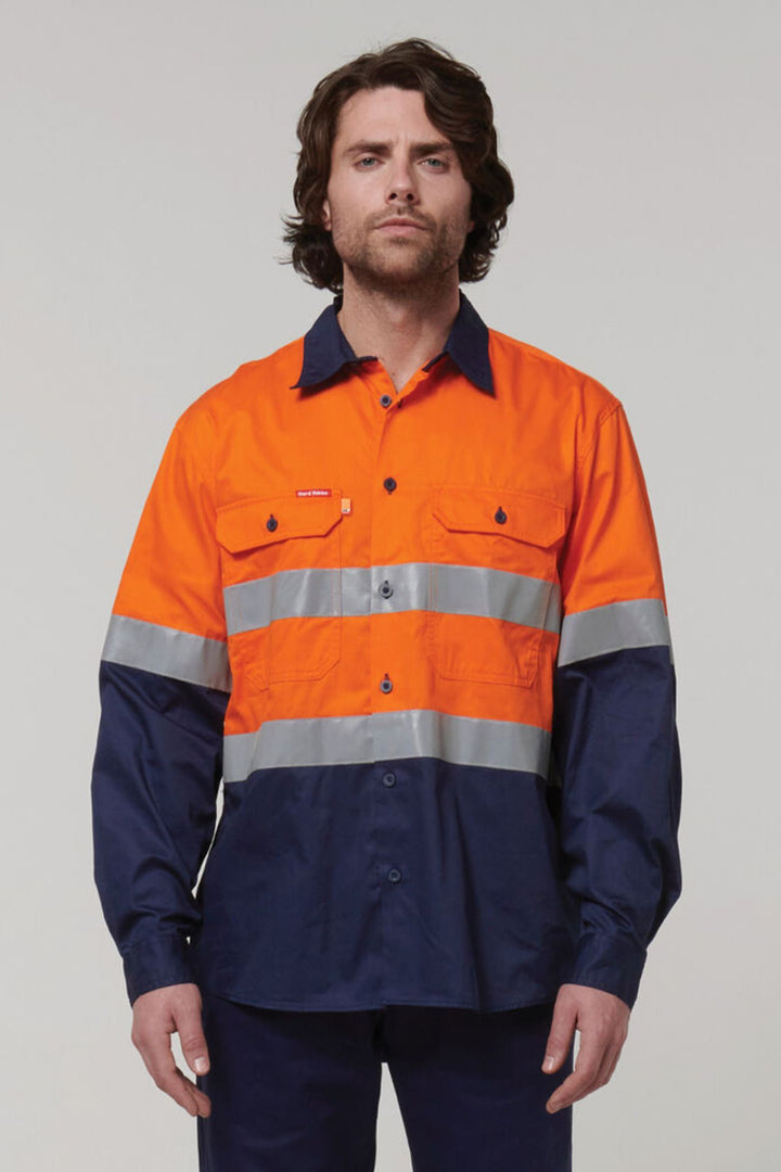 Core Hi-Vis Long Sleeve 2 Tone Taped Vented Cotton Shirt - Y07940