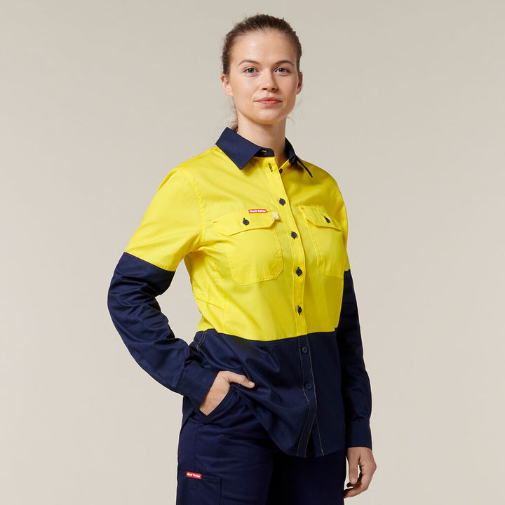 Women’s Core 2 Tone Hi-Vis Vented Long Sleeve Shirt - Y08225