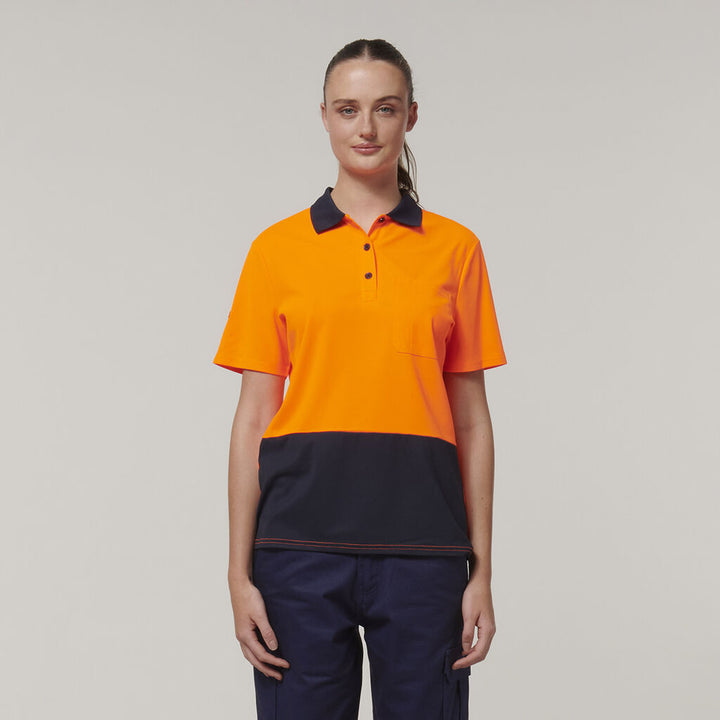 Womens Short Sleeve Hi Vis Taped Polo - Y08601