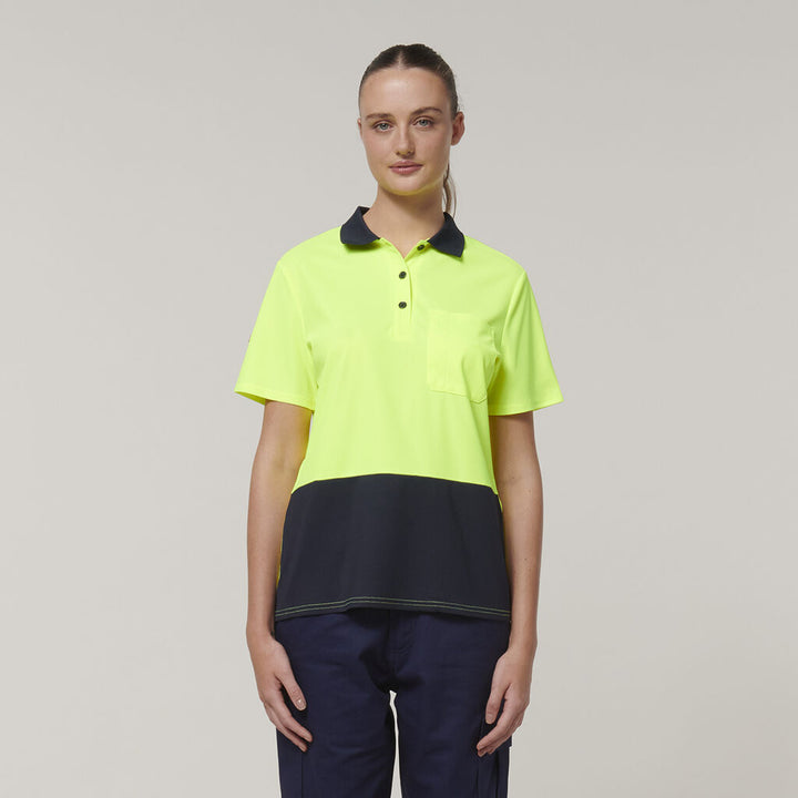 Womens Short Sleeve Hi Vis Taped Polo - Y08601