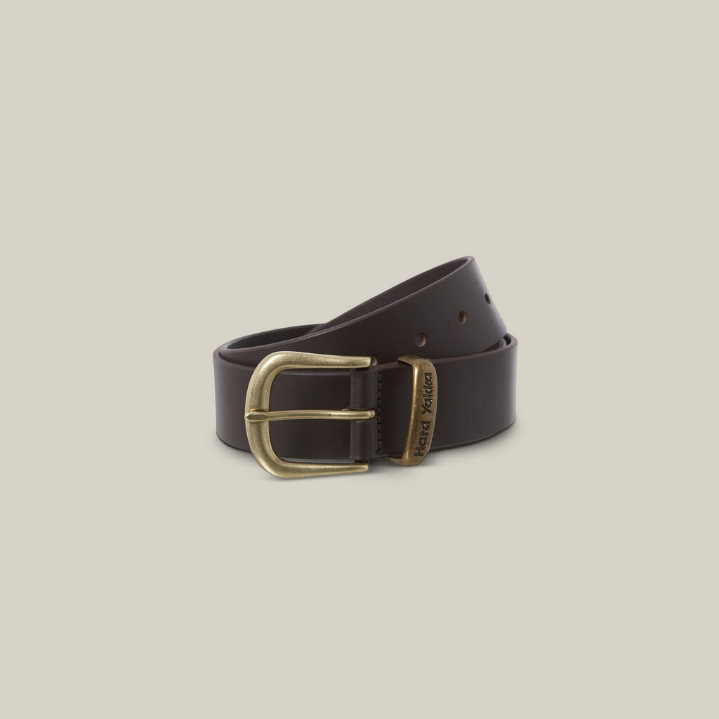 Hy Leather & Brass Buckle Belt - Y09402