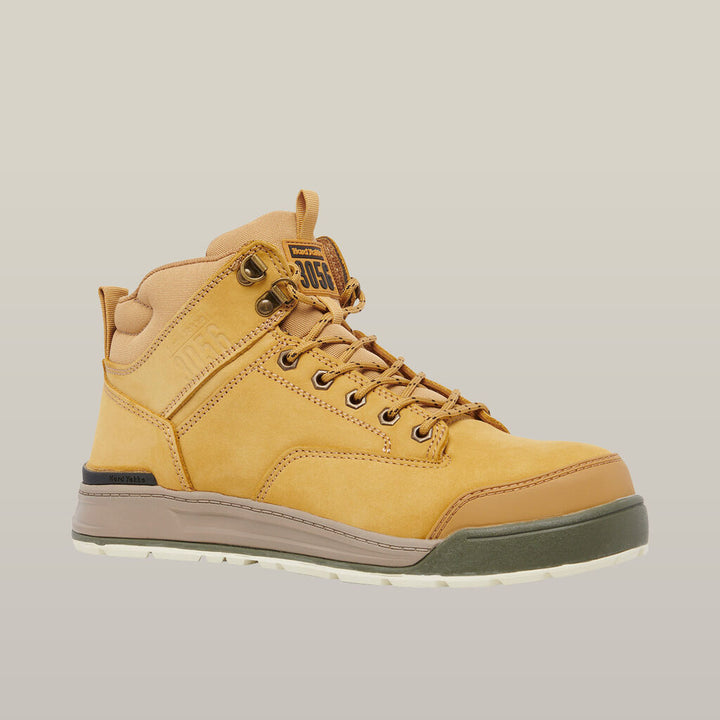 3056 Lace up & Side Zip Steel Toe Safety Boot - Y60200 (Wheat)