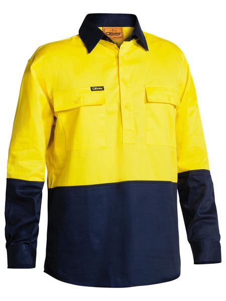 Two Tone Hi Vis Closed Front Drill Shirt - BSC6267