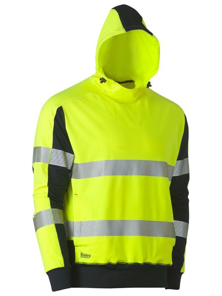 Taped Two Tone Hi Vis Contrast 4 Way Stretchy Hoodie - BK6815T