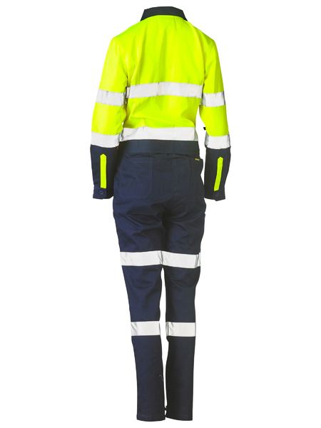 Women's Taped Hi Vis Cotton Drill Coverall - BCL6066T