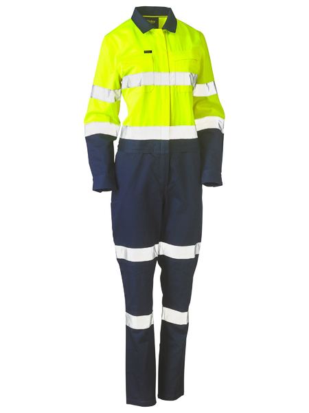 Women's Taped Hi Vis Cotton Drill Coverall - BCL6066T