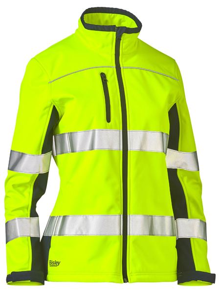 Women's Taped Two Tone Hi Vis Soft Shell Jacket - BJL6059T