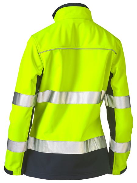 Women's Taped Two Tone Hi Vis Soft Shell Jacket - BJL6059T