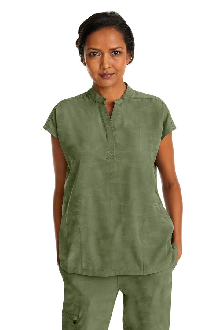 Ladies Journey Camo Scrub Top - 2352