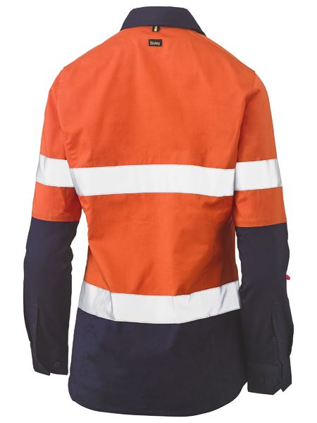 Women's Taped Hi Vis Stretch V-Neck Shirt- BLC6064T