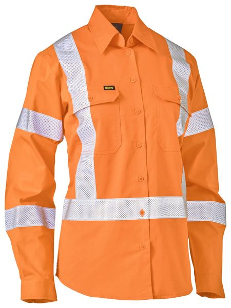 Women's X Taped Biomotion Hi Vis Cool Lightweight Drill Shirt - BL6166XT