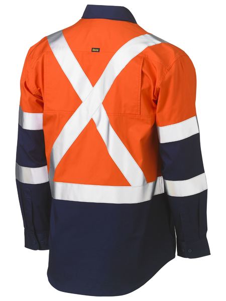 X Taped Biomotion Two Tone Hi Vis Lightweight Drill Shirt - BS6696XT