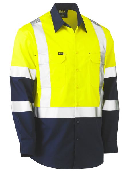 X Taped Biomotion Two Tone Hi Vis Lightweight Drill Shirt - BS6696XT