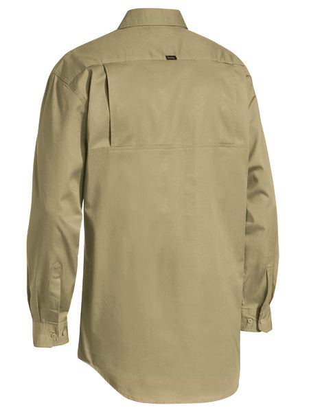 Closed Front Cotton Light Weight Drill Shirt Long Sleeve - BSC6820