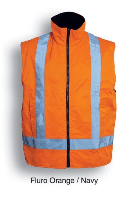 Hi Vis Reversible Safety Vest with Reflective Tape SJ0428